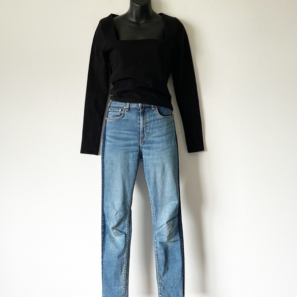 Good American Essentials Women's Square Neck Long Sleeve Tee - Picture 7 of 15